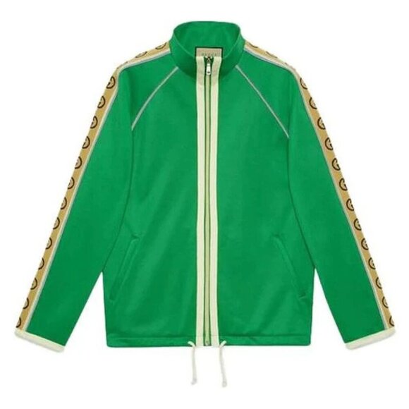 NWT Gucci Gg-jacquard Side-stripe Technical Track Jacket In Green Size XS - Picture 1 of 16